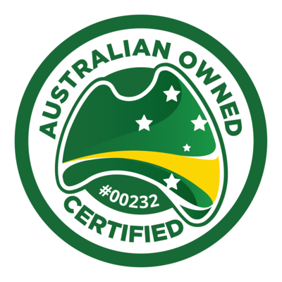 Australian Owned Certified, registration number 00232